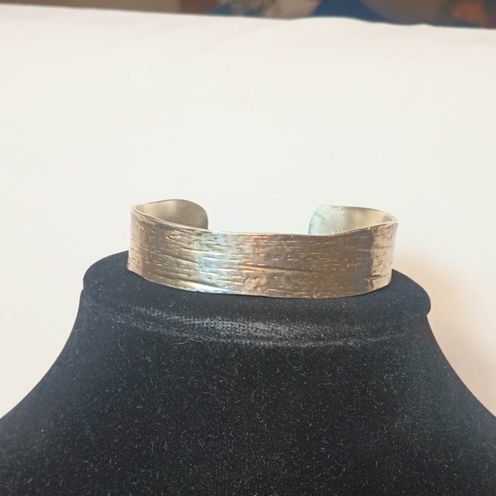 Sterling Silver Textured Cuff Bracelet Silpada.